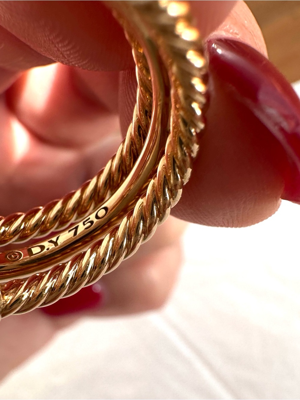 DAVID YURMAN
Petite Helena Three Row Ring in 18k Yellow Gold with Diamonds - Picture 8 of 8